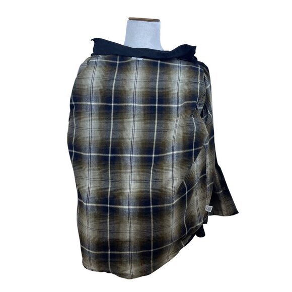 River's End Mens Black Cotton Button-Down Shirt Jacket Plaid Lined Size Large - Picture 4 of 9